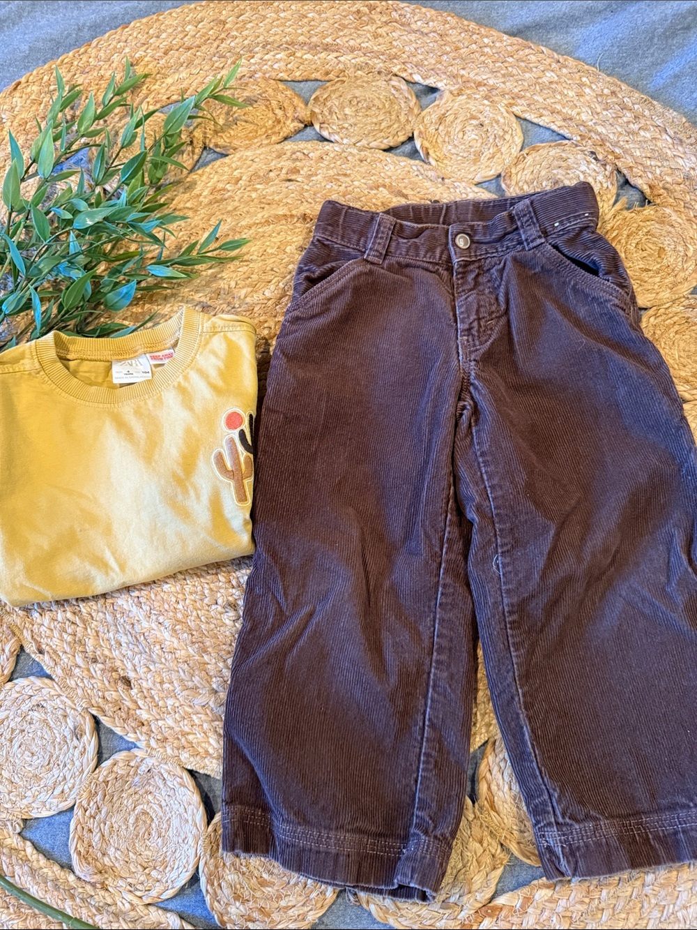 Zara Tee and Gymboree Baggy Cord Outfit Set. Size 3-4